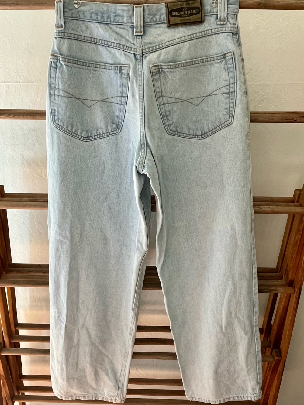 Vtg 90s/Y2K Anchor Blue Beyond Baggy Wide Leg Skate Denim 32x32 - Picture 4 of 9